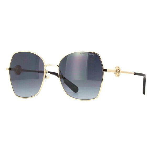 New MARC JACOBS Gold Square Marc 688/S RHL9O Sunglasses Women - Picture 1 of 4